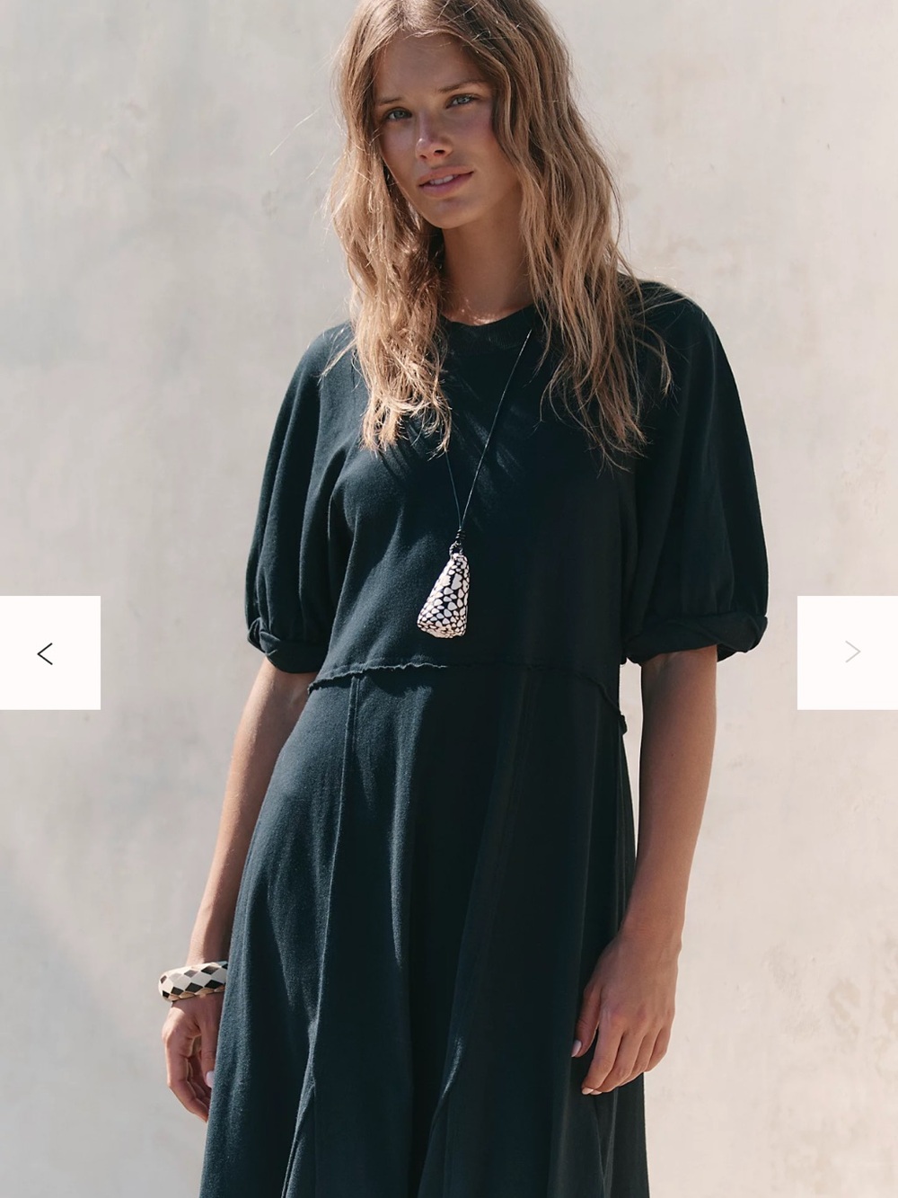 Free People Beach August Nights Black Puff-Sleeve Maxi Dress - Picture 4 of 6